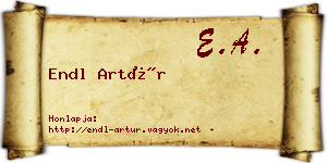 Endl Artúr névjegykártya
